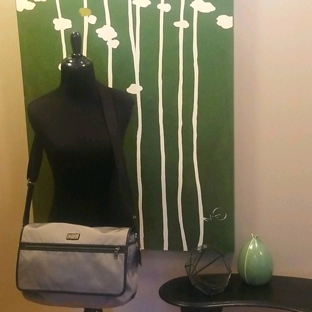 Coach Grey Vinyl Messenger Bag